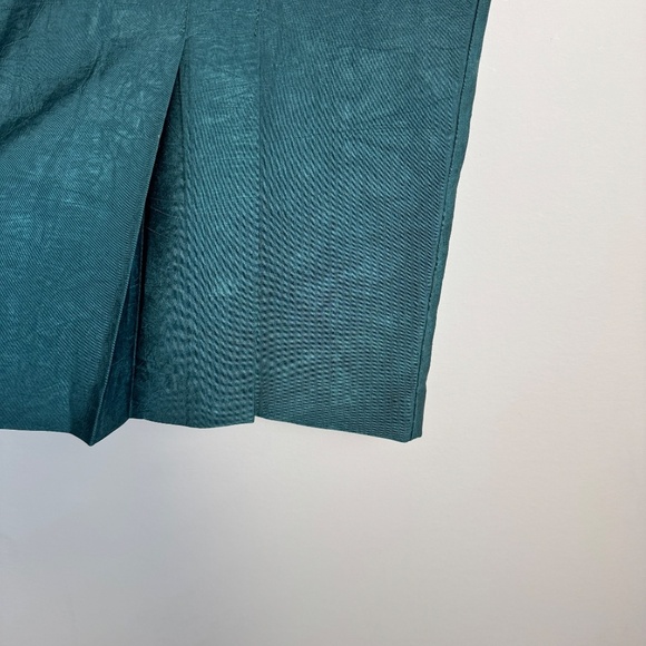 Bantry Bay by Leboff Vintage Pencil Knee‎ Skirt Green Small Front Hem Pleats - Picture 4 of 12